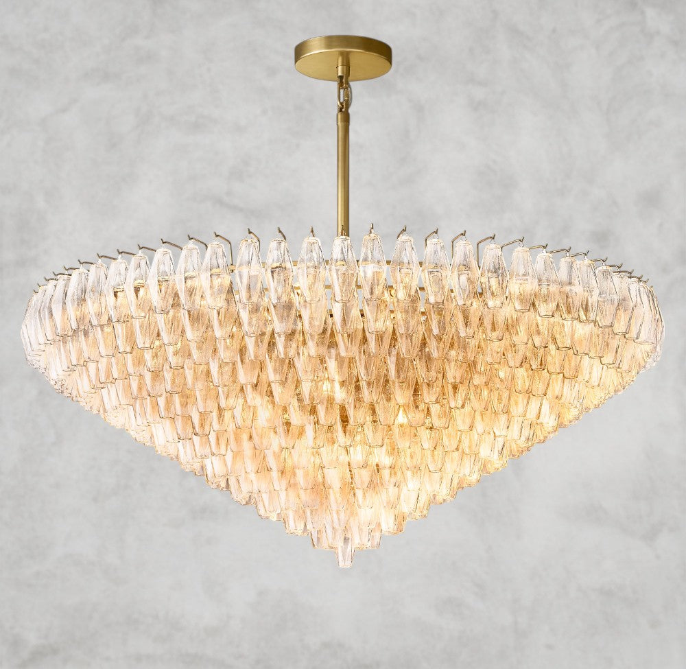 CHIARA CLEAR/ SMOKE GLASS TIERED ROUND CHANDELIER 37", 47", 62"